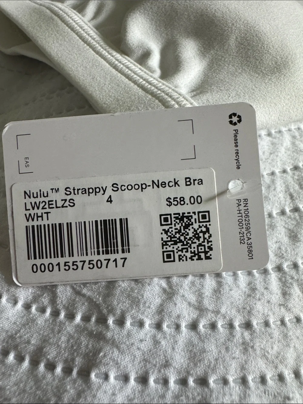 lululemon athletica White Strappy Back Sports Bra - Picture 2 of 3